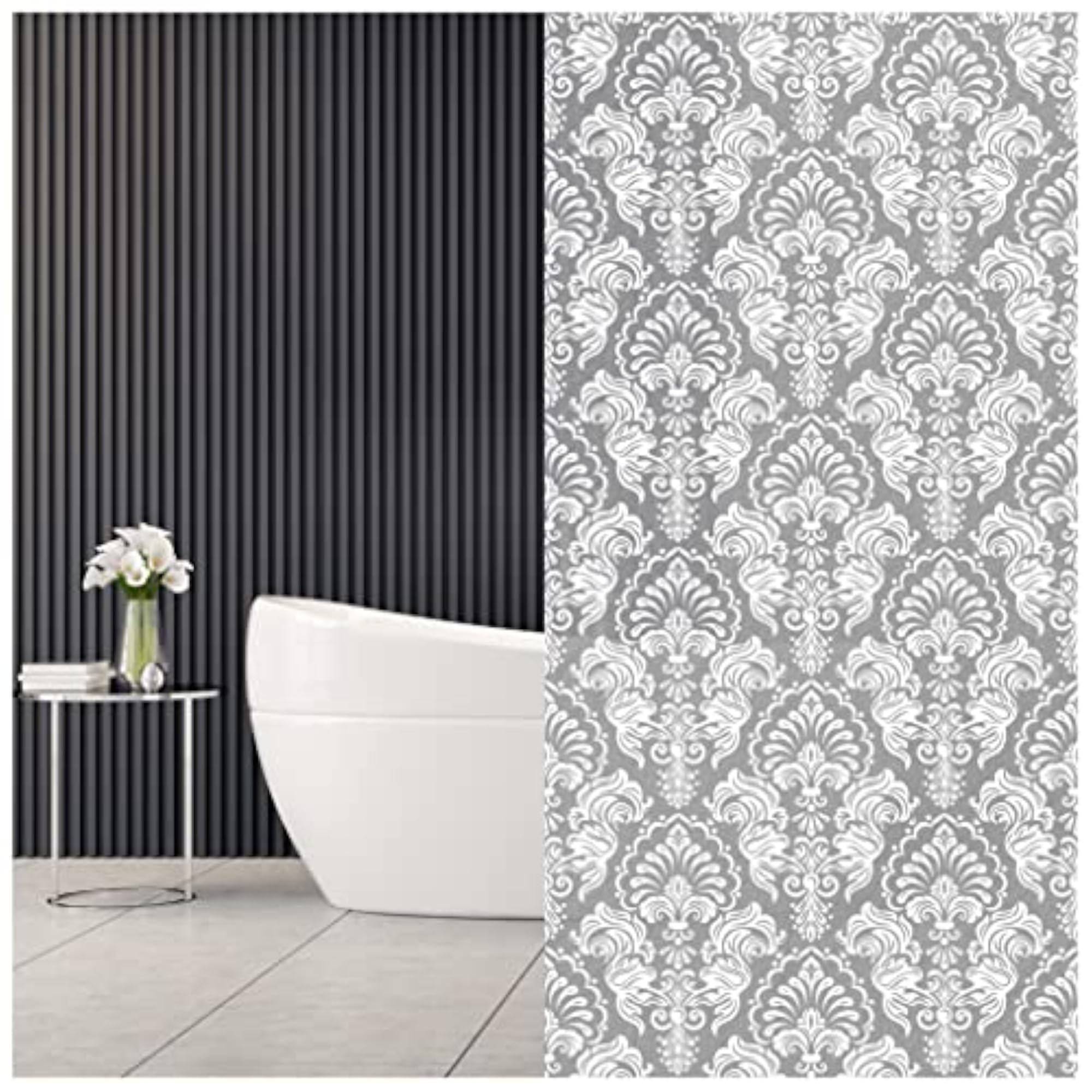 Damask Seamless Pattern Frosted Film Door Window Sticker